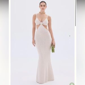 New with Tags- Cult Gaia Serita Knit Dress, Off-White, Size XS